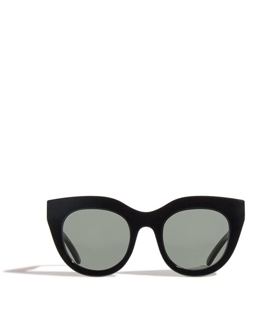 Le Specs Black Oversized Air Heart Sunglasses