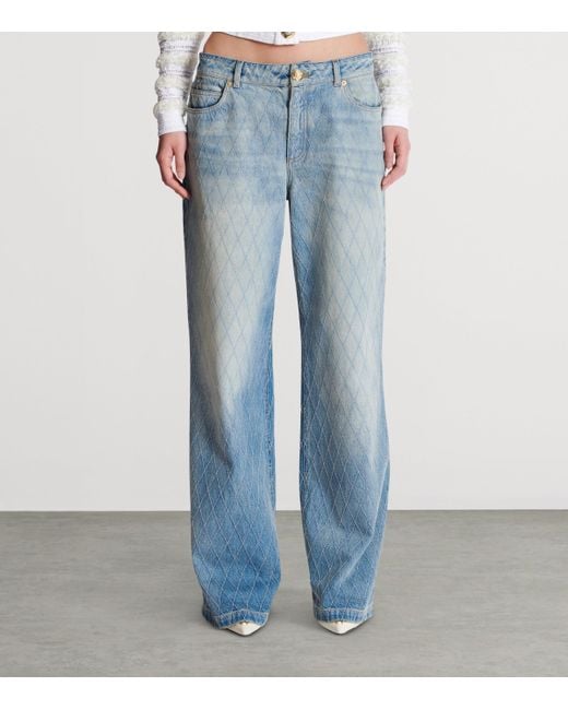 Balmain Blue Diamond Straight Jeans