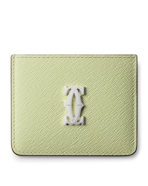 Cartier Green Leather C De Card Holder