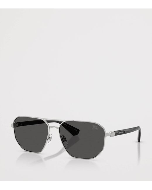 Burberry Gray Pilot Sunglasses for men