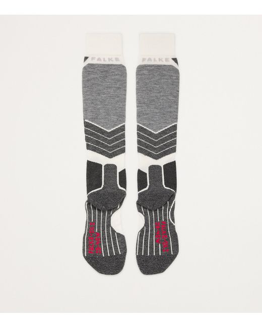 Falke White Cashmere-Blend Sk2 Skiing Socks
