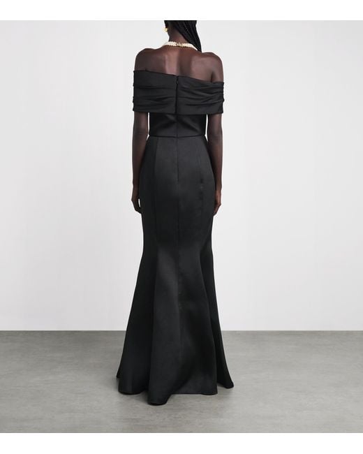 Solace London Black Corseted Alta Gown