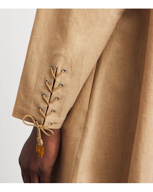 Tory Burch Natural Linen-Blend Kaftan