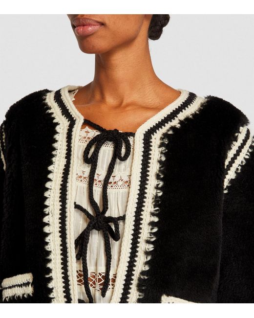 Sea Black Wool Crochet Harper Jacket