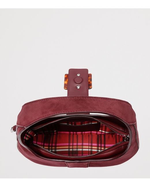 Roger Vivier Purple Mini Suede Belle Vivier Shoulder Bag