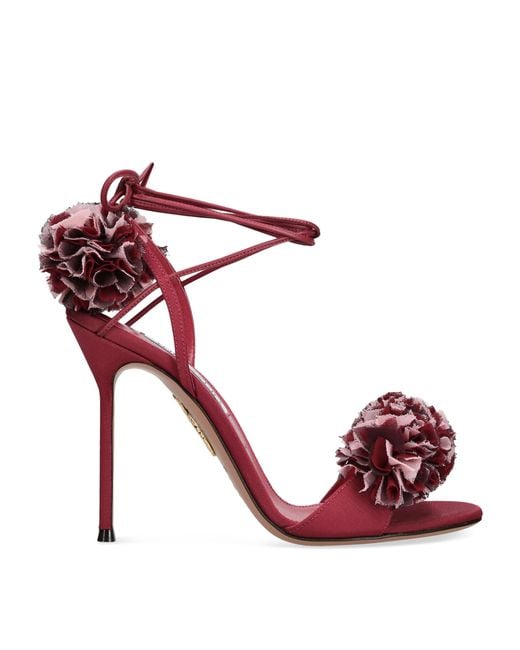 Aquazzura Red Leather Cherry Kiss Sandals 105