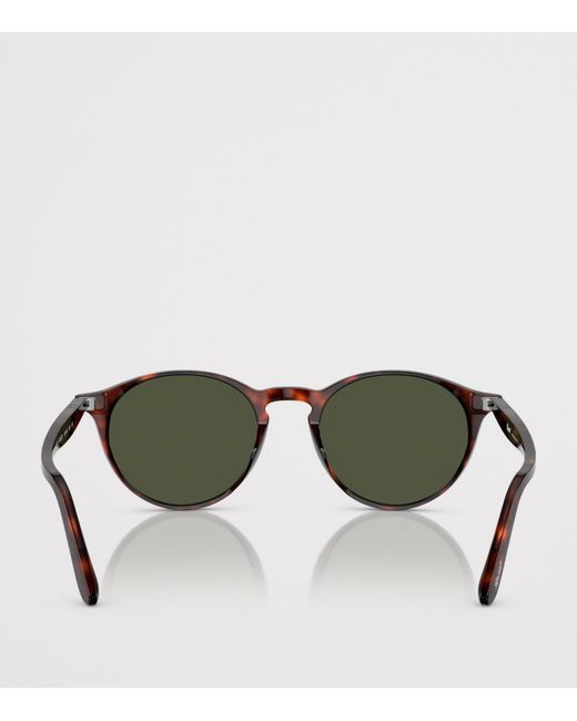 Persol Green Tortoiseshell Round Sunglasses for men