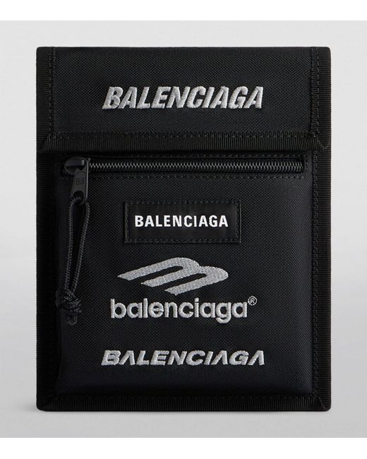 Balenciaga Black Logo Explorer Pouch for men