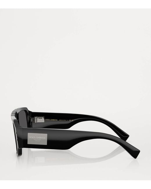 Dolce & Gabbana Black Acetate Pilot Sunglasses for men