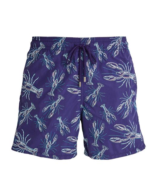 Vilebrequin Blue Lobster-embroidered Mistral Swim Shorts for men