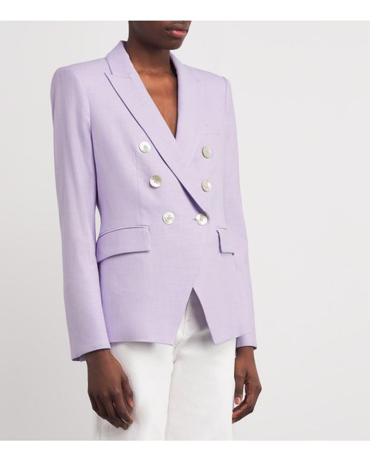 Veronica Beard Purple Double-Breasted Miller Dickey Blazer