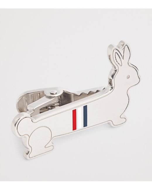 Thom Browne Black Sterling Rabbit Tie Bar for men