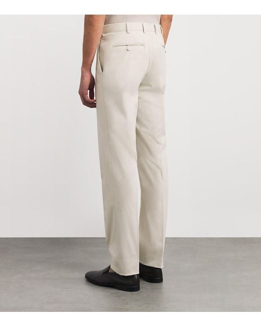 Brioni Natural Wool Tailored Trousers for men