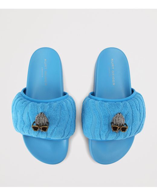 Kurt Geiger Blue Terry Eagle Puff Slides for men