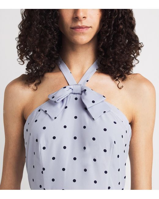 Alessandra Rich White Silk Halterneck Midi Dress