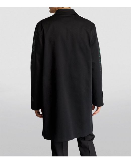 Moschino Black Paint-splattered Overcoat for men