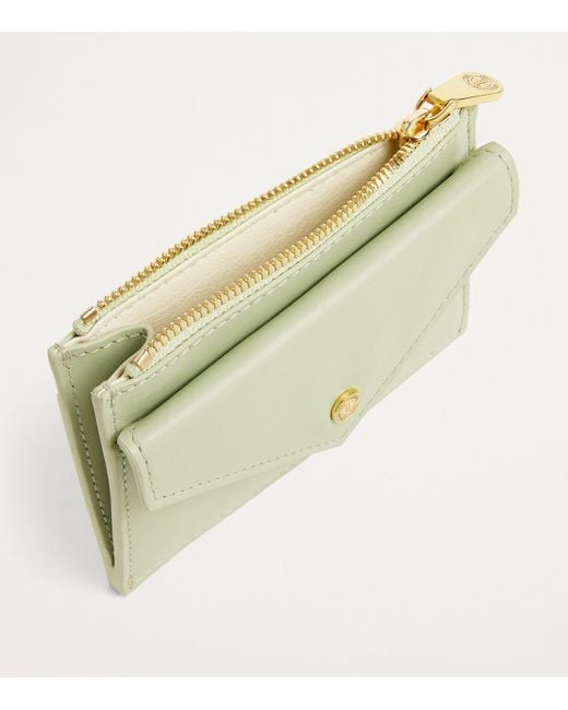 Harrods Natural Leather Zip-Up Card Holder