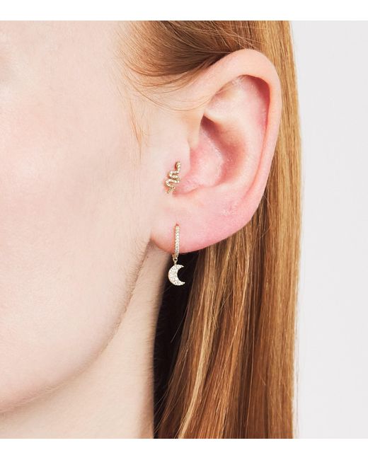 PERSÉE Metallic And Diamond Snake Single Earring