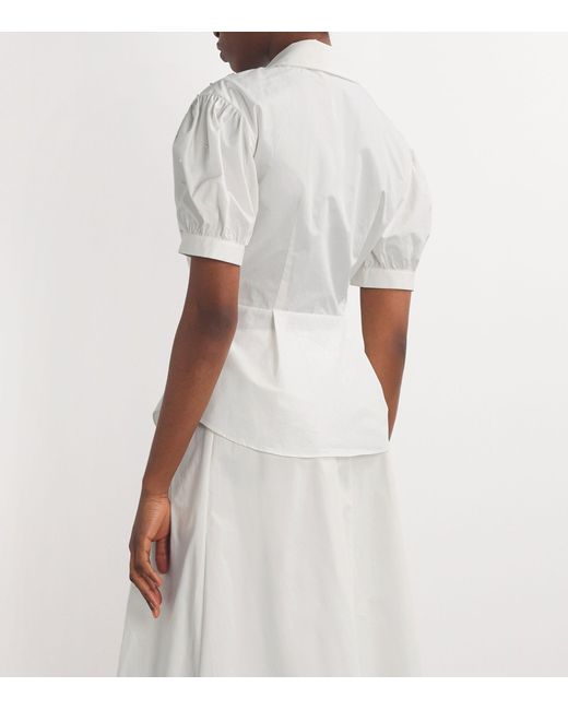 Self-Portrait White Cotton Embellished Shirt