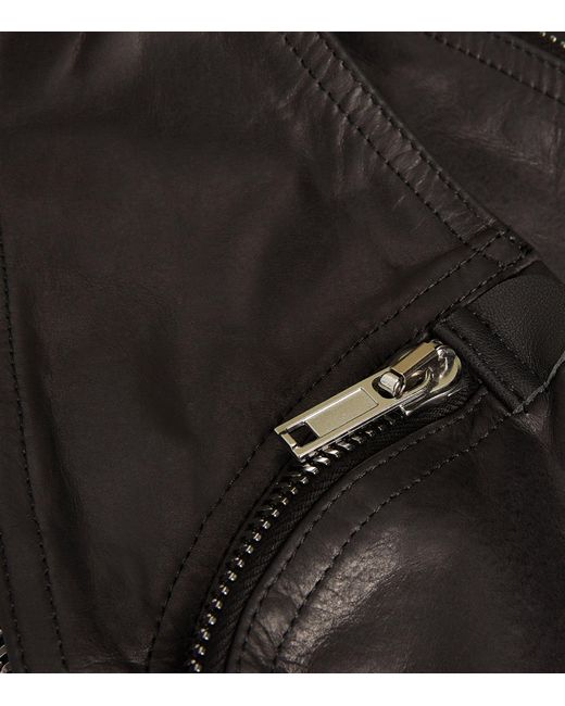 Rick Owens Black Leather Utility Vest for men