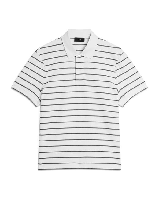 Dunhill White Stripe Polo Shirt for men
