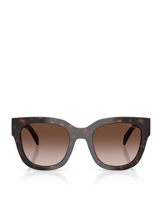 Prada Brown Acetate Square Sunglasses