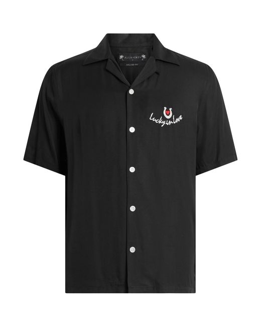AllSaints Black Lucky In Love Chanceux Shirt for men