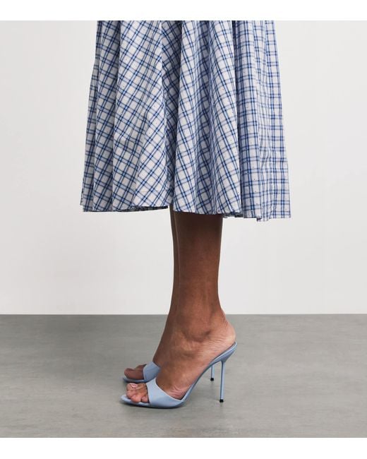 Maje Blue Embellished Check Midi Skirt