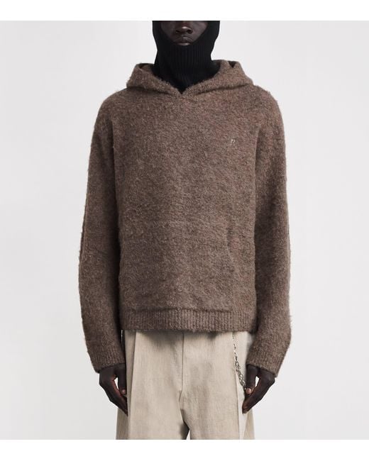 Represent Brown Brushed Borg Hoodie for men