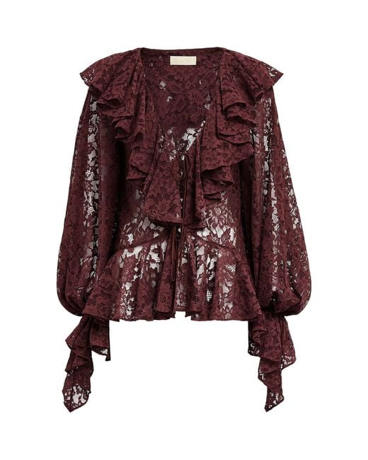 De La Vali Brown Lace Mija Blouse