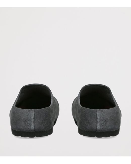 Birkenstock Gray Suede Amsterdam Wrapped Clogs for men
