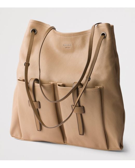 Prada Brown Large Leather Route Shoulder Bag