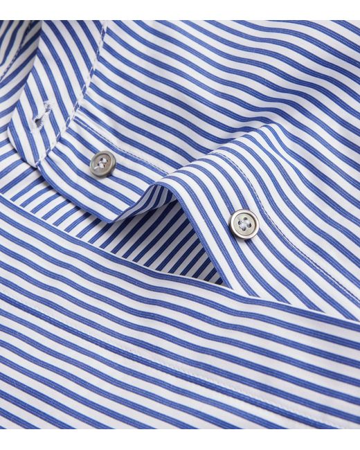 Max Mara Blue Cotton Striped Shirt