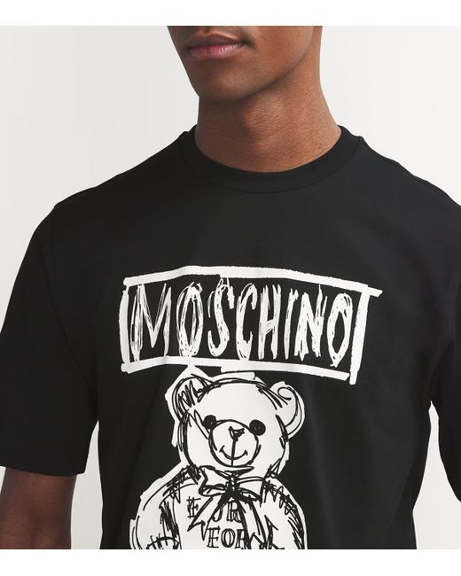 Moschino Black Sketch Bear T-Shirt for men