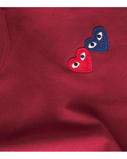 COMME DES GARÇONS PLAY Embroidered Double-Heart T-Shirt for men