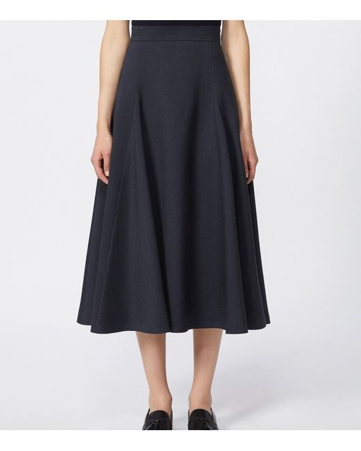 Max Mara Blue Jersey Tech Midi Skirt