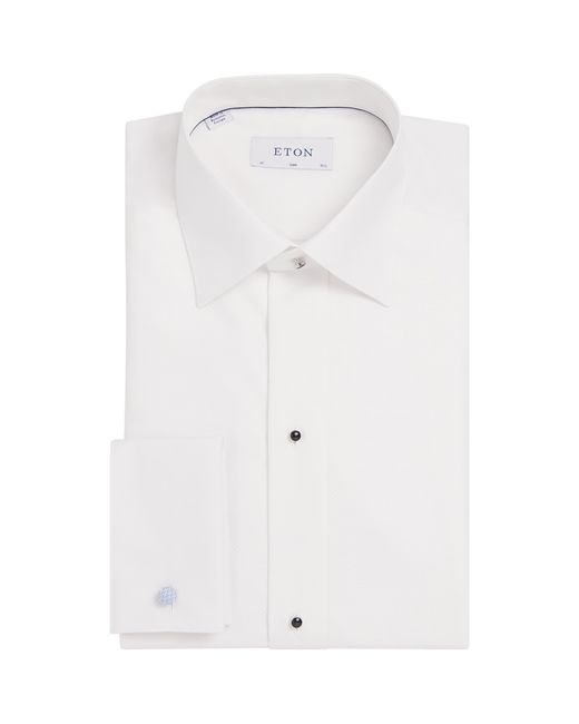 Eton of Sweden White Pique-Front Slim-Fit Shirt for men