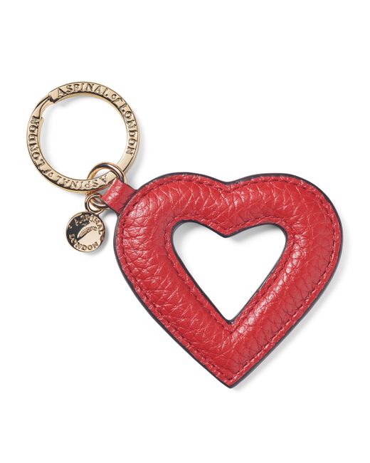 Aspinal Red Hollow Heart Keyring