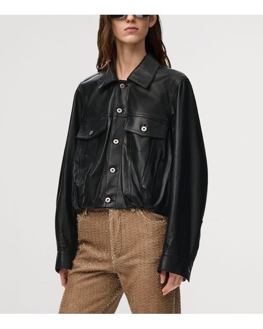 Loewe Black Lambskin Relaxed Leather Jacket