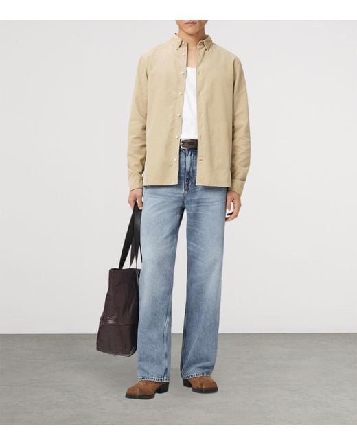AllSaints Natural Cotton Corduroy Birchwood Shirt for men