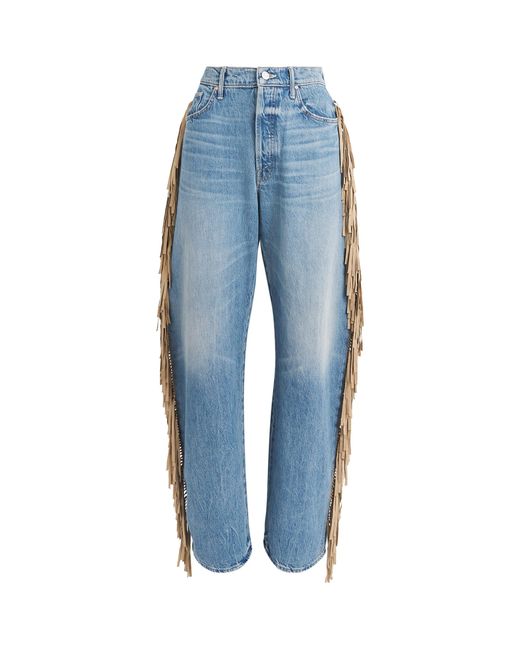 Mother Blue The Half-Pipe Fringe Jeans