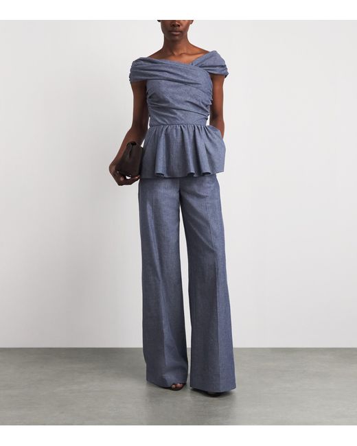 Safiyaa Blue Chambray Melanie Blouse