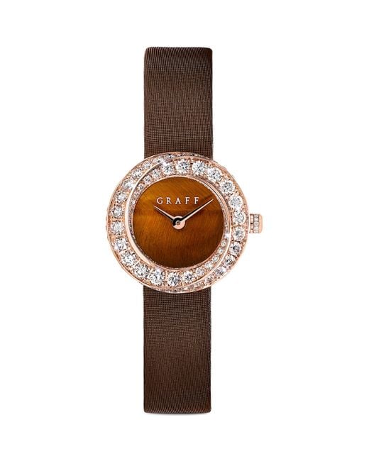 Graff Brown Rose Gold And Diamond Spiral Watch 23mm