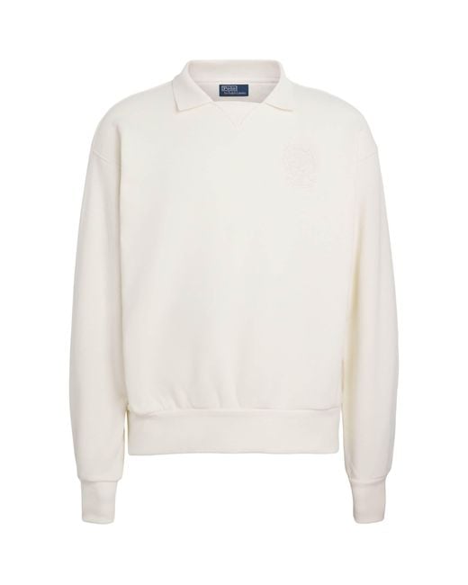 Ralph Lauren White X Wimbledon Fleece Sweatshirt for men