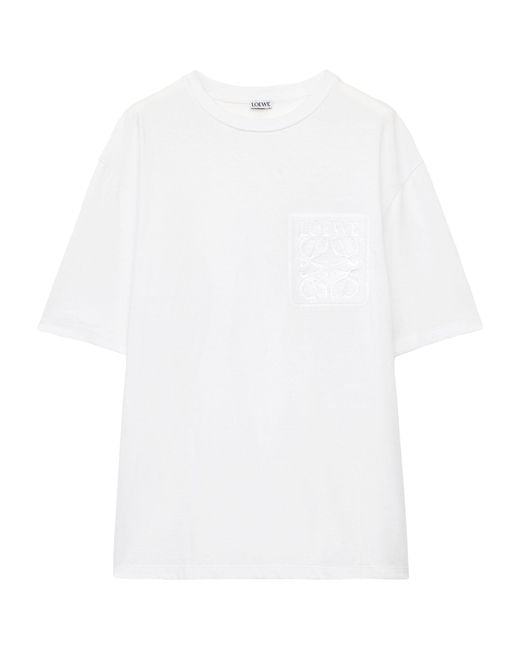 Loewe White Cotton Logo T-shirt for men
