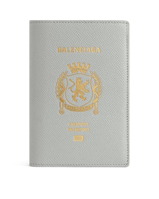 Balenciaga Gray Leather Passport Holder for men