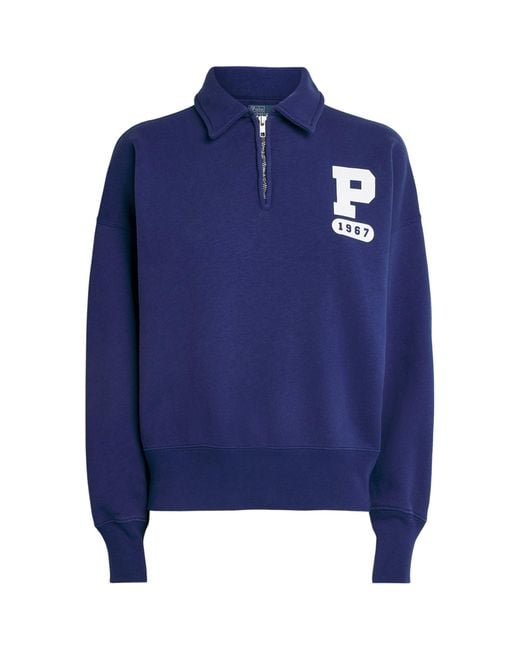 Polo Ralph Lauren Blue Quarter-Zip Sweatshirt