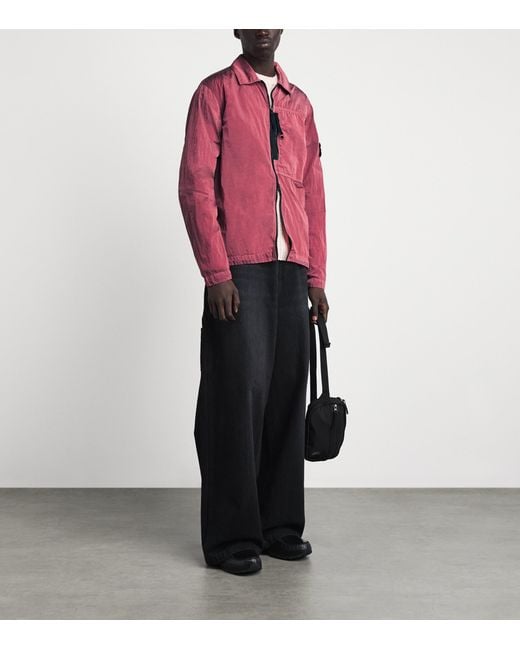 Stone Island Pink Nylon Metal Overshirt for men