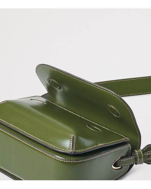 Aspinal Green Leather Ella Cross-Body Bag