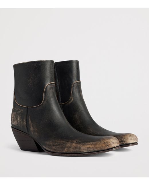 Balenciaga Brown Bullskin Worn-Out Memphis Ankle Boots 55